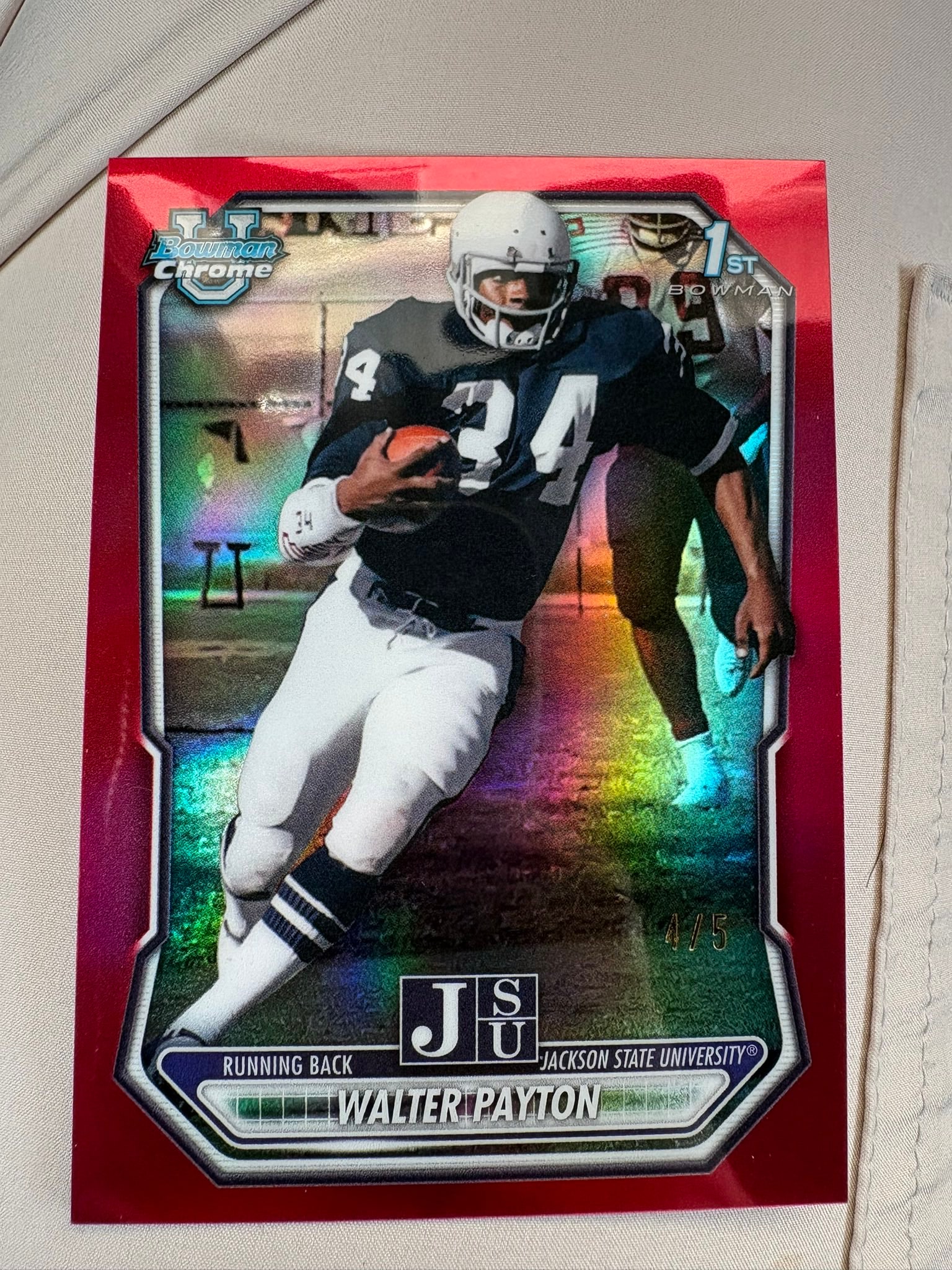Walter Payton Red Refractor serial 4 of 5