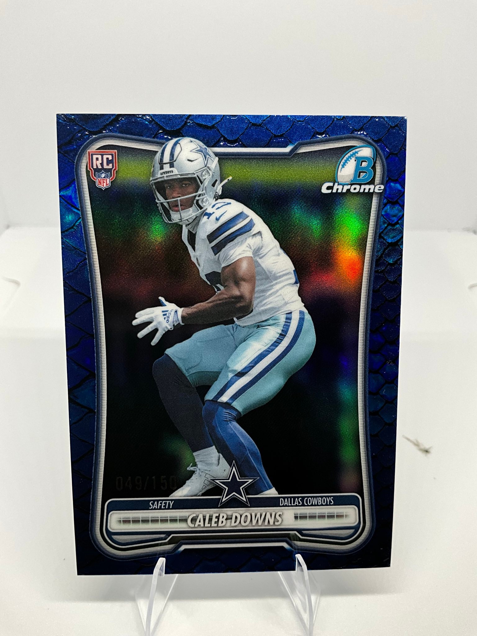 Caleb Downs Blue Reptilian Refractor serial 49 of 150