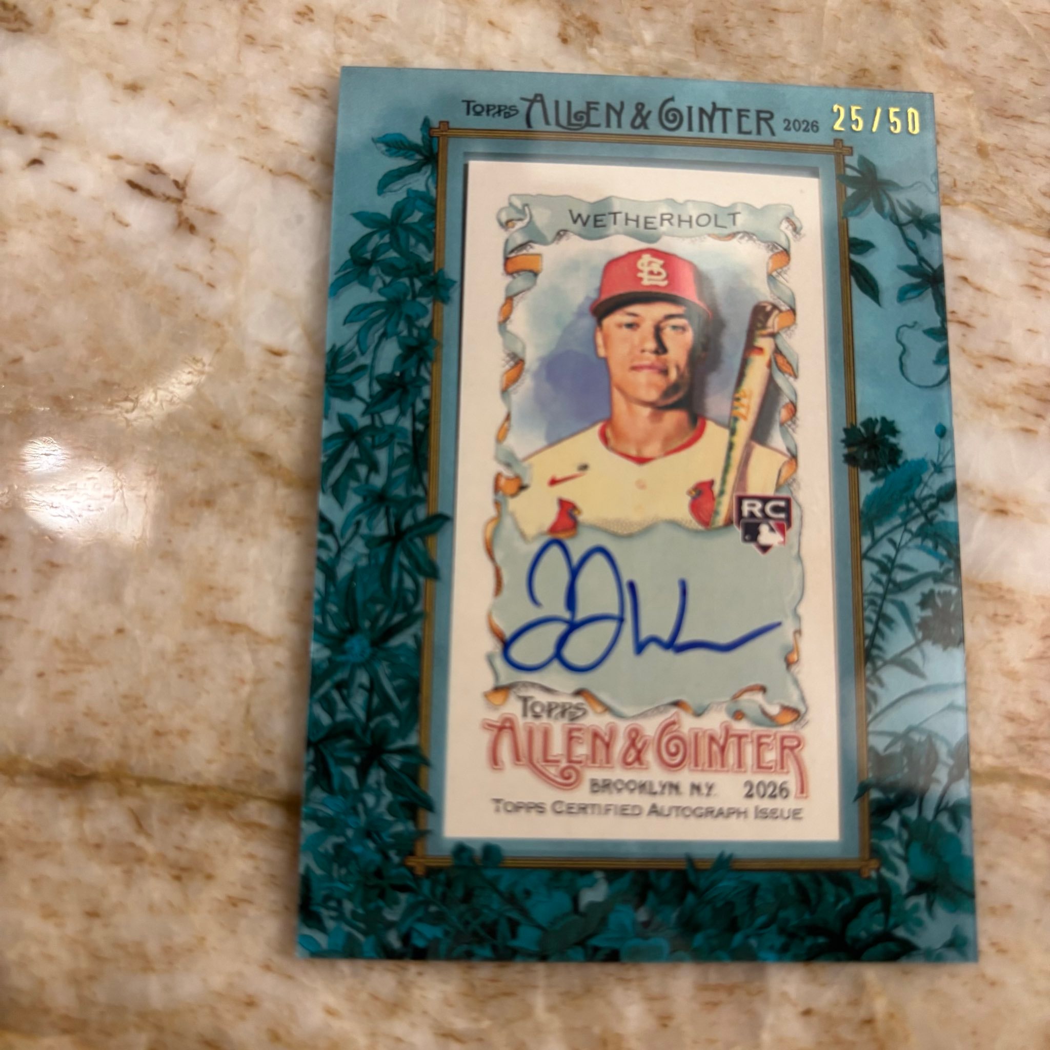 JJ Wetherholt Blue Frame serial 25 of 50