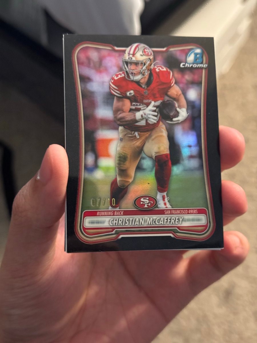 Christian McCaffrey Black Refractor serial 7 of 10