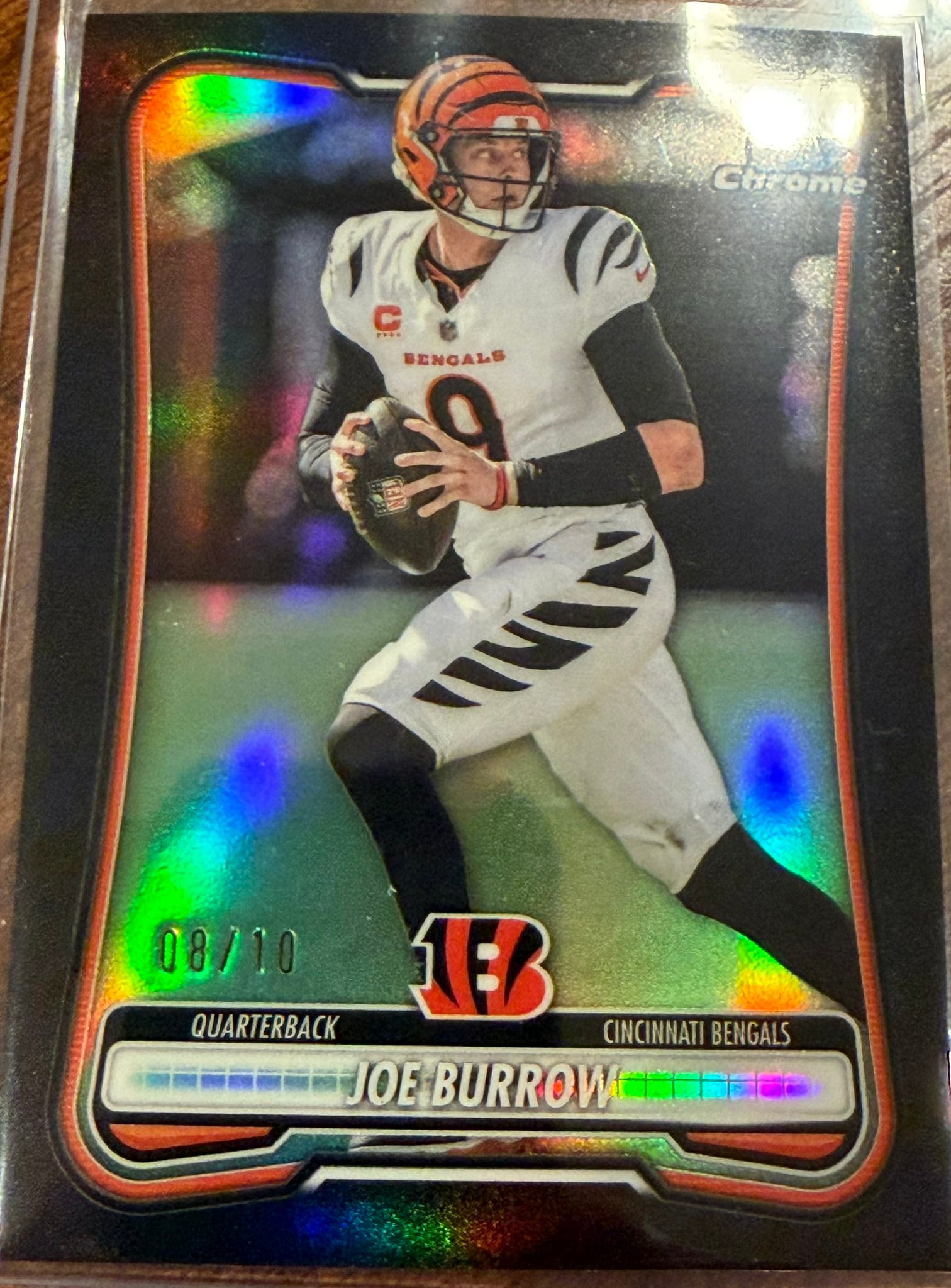 Joe Burrow Black Refractor serial 8 of 10