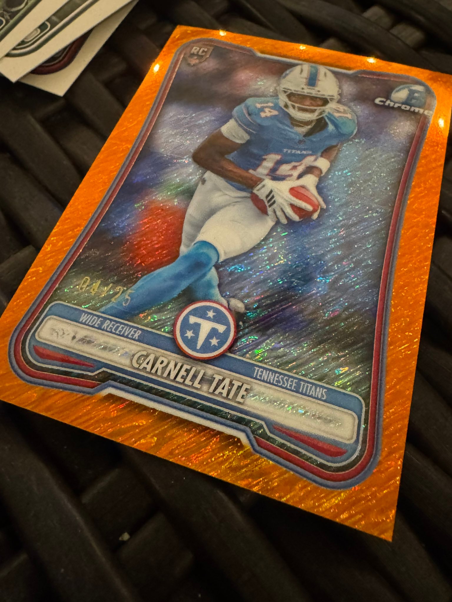 Carnell Tate Orange Shimmer Refractor serial 4 of 25