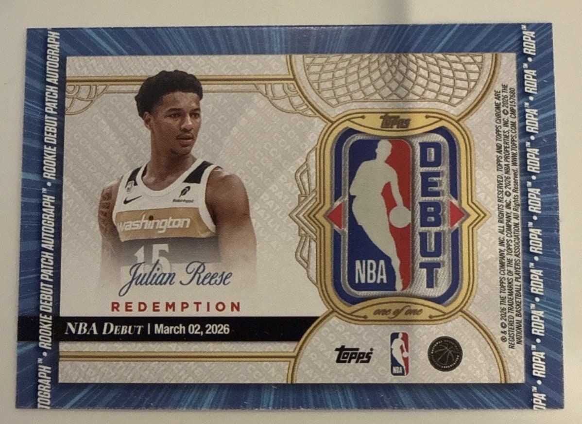 Julian Reese Base serial 1 of 1