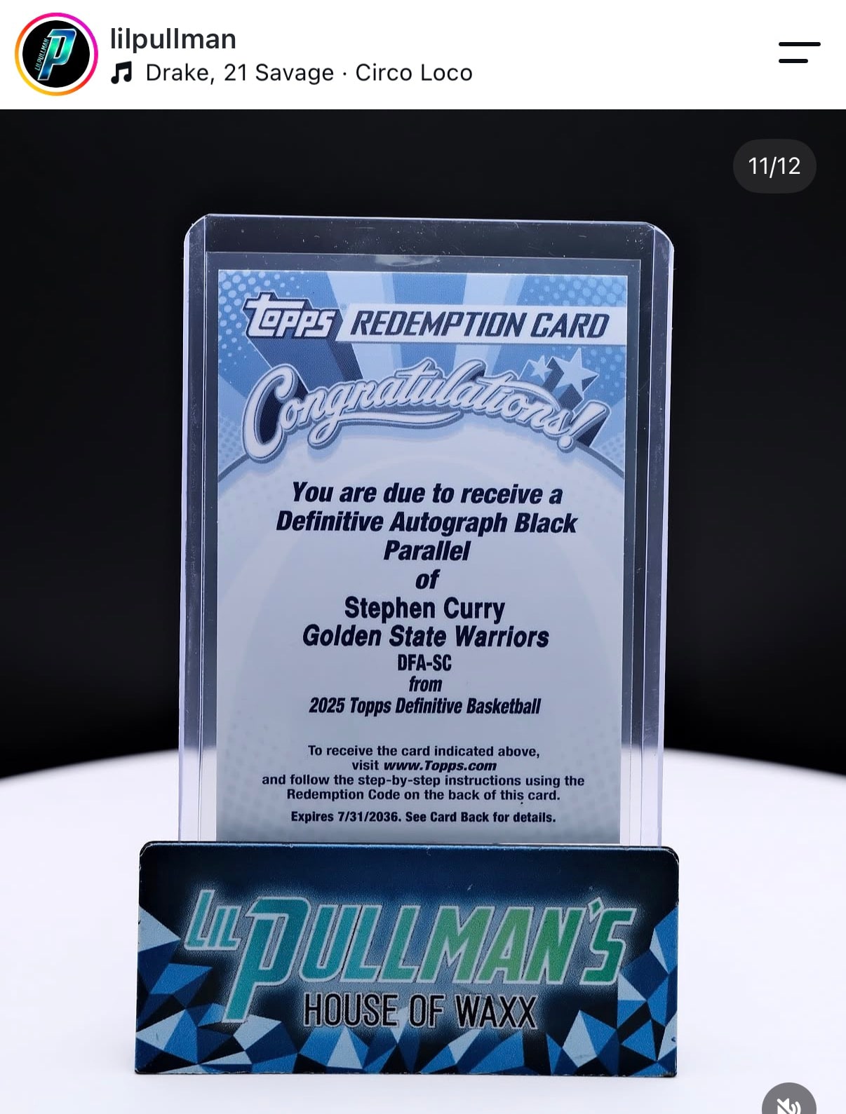 Stephen Curry Black, serial not yet known