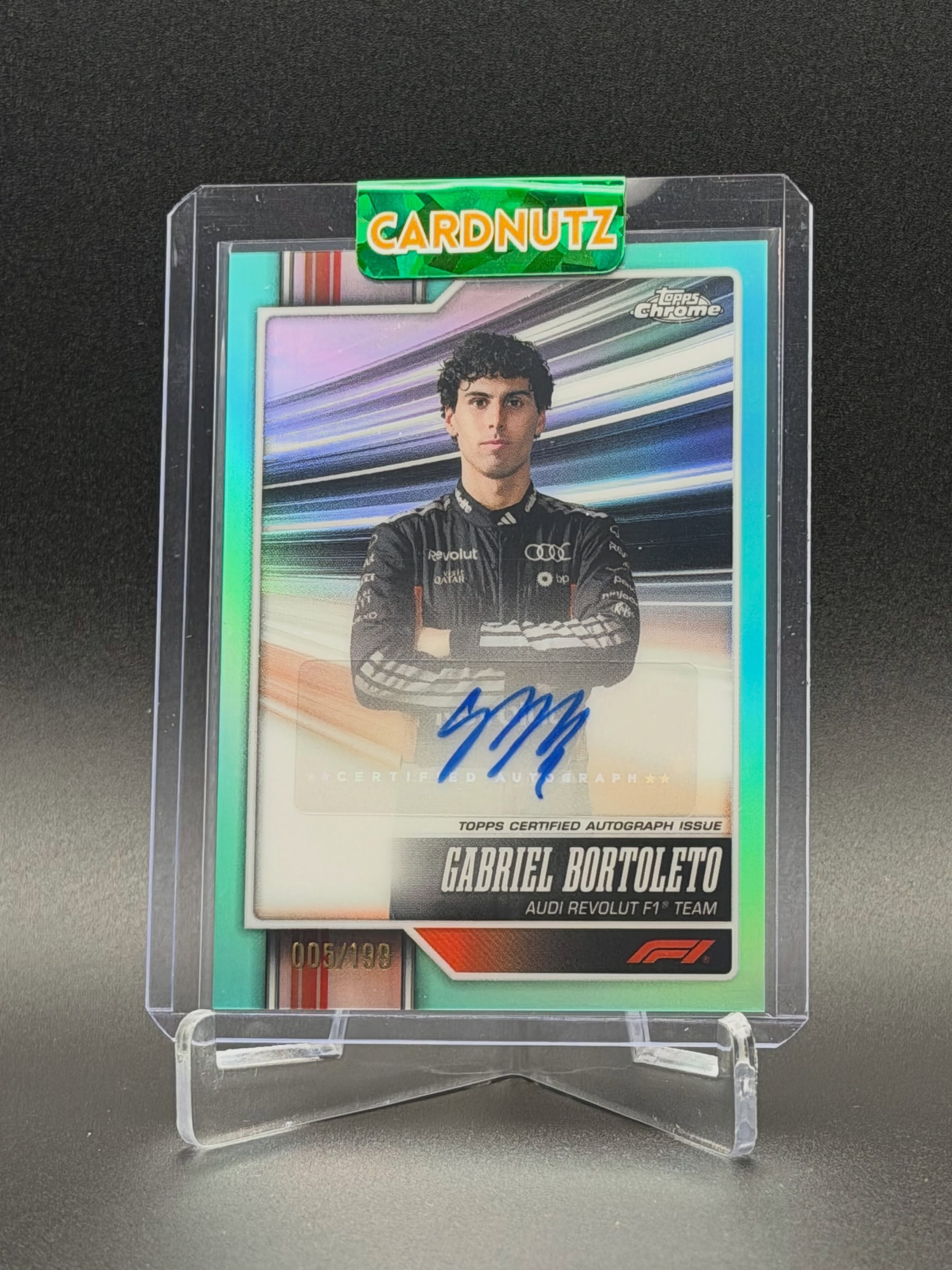 Gabriel Bortoleto Aqua Refractor serial 5 of 199