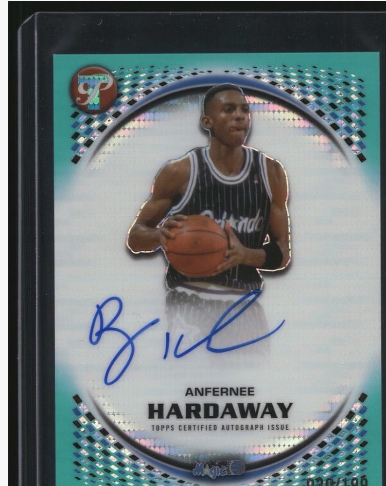 Anfernee Hardaway Pristine Aqua serial 30 of 199